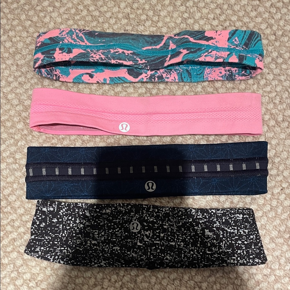 lululemon athletica Hair Accessories Set - Pink, Blue, Black
